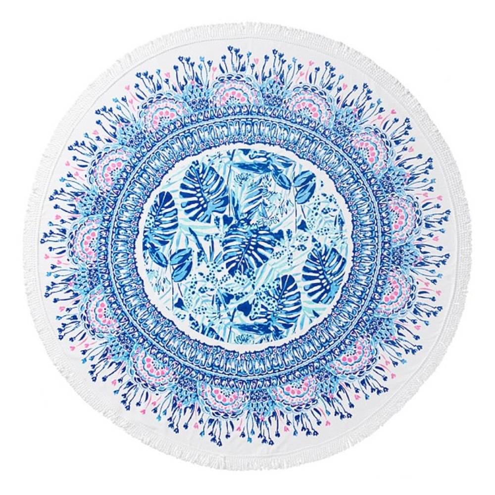 New Lilly Pulitzer 64” Round Towel Cliffside Garden - Picture 7 of 7